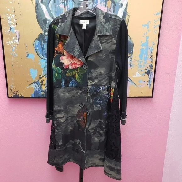 Aris A Vintage Floral Button Front Jacket - Picture 1 of 8